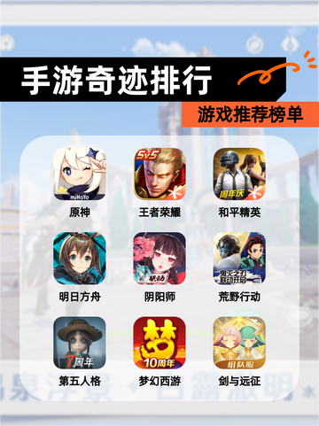 【手游奇迹排行】游戏推荐榜单截图1