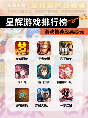 【星辉游戏排行榜】游戏推荐经典必玩截图1