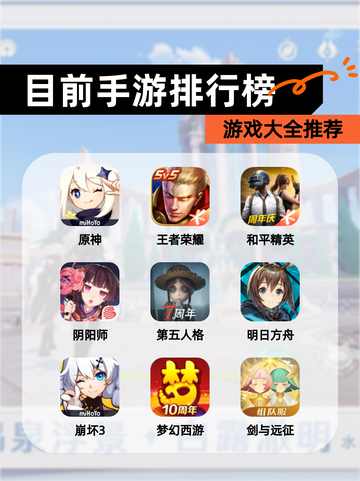 【目前手游排行榜】游戏大全推荐截图1