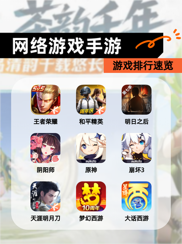【网络游戏手游】游戏排行速览截图1