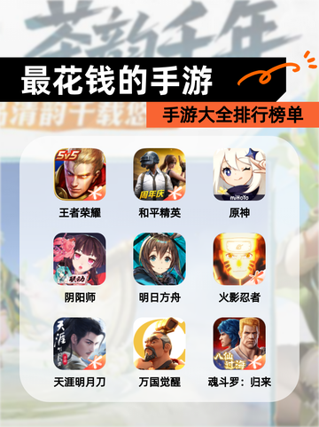 【最花钱的手游】手游大全排行榜单截图1