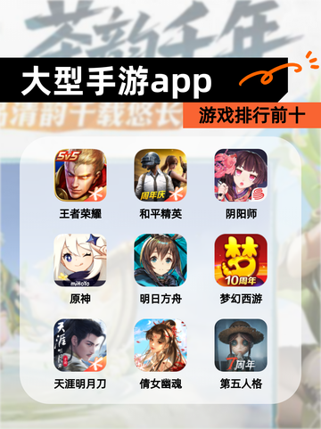 【大型手游app】游戏排行前十截图1