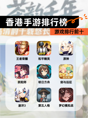 【香港手游排行榜】游戏排行前十截图1