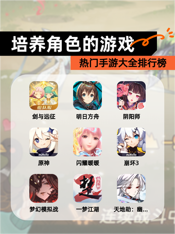 热门【培养角色的游戏】手游大全排行榜截图1