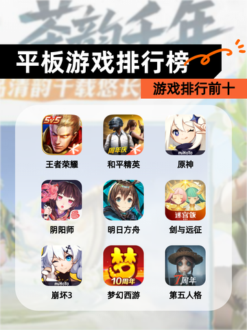 【平板游戏排行榜】游戏排行前十截图1