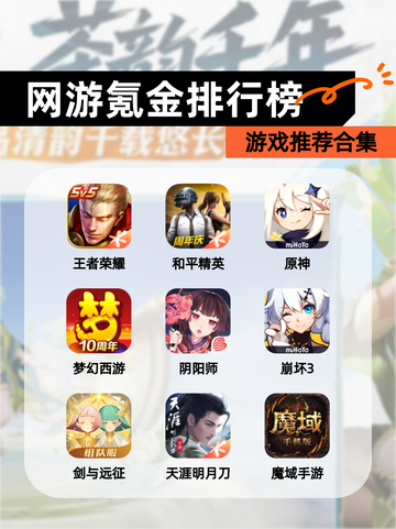 【网游氪金排行榜】游戏推荐合集截图1
